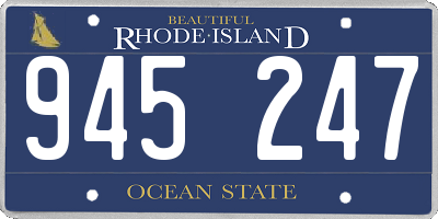 RI license plate 945247
