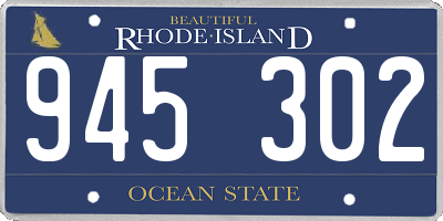 RI license plate 945302