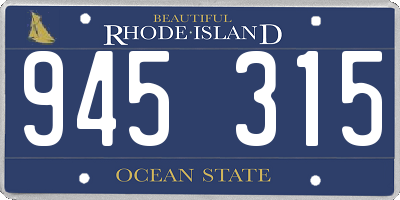 RI license plate 945315