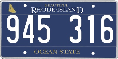 RI license plate 945316