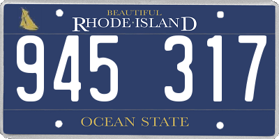 RI license plate 945317