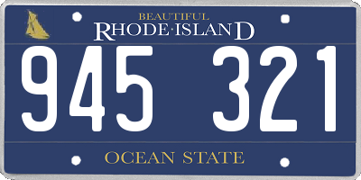 RI license plate 945321
