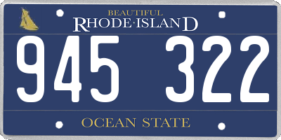 RI license plate 945322