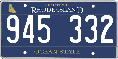 RI license plate 945332