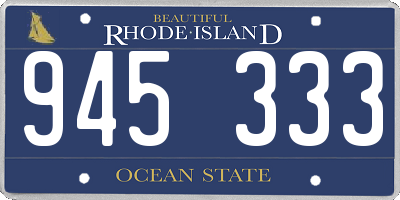 RI license plate 945333