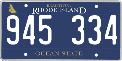 RI license plate 945334
