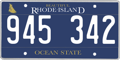 RI license plate 945342