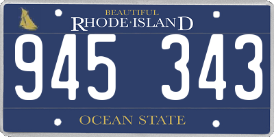 RI license plate 945343