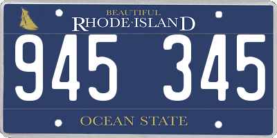RI license plate 945345