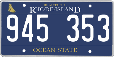 RI license plate 945353