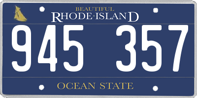 RI license plate 945357
