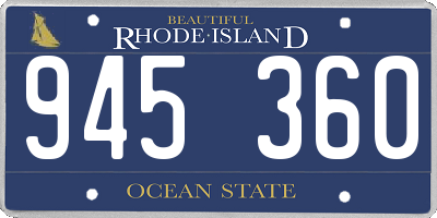RI license plate 945360