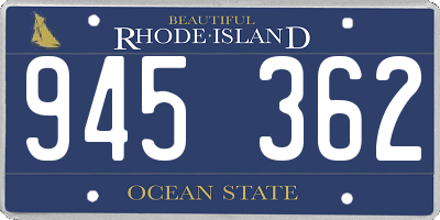 RI license plate 945362