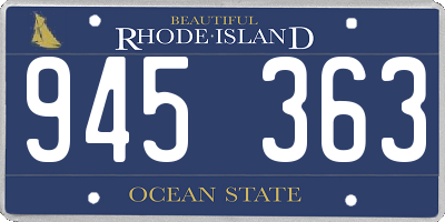 RI license plate 945363