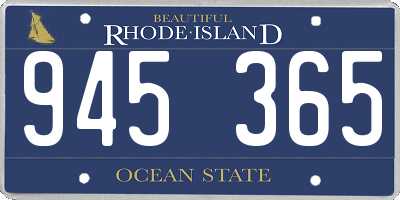 RI license plate 945365
