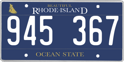 RI license plate 945367