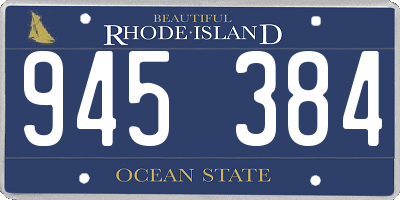 RI license plate 945384