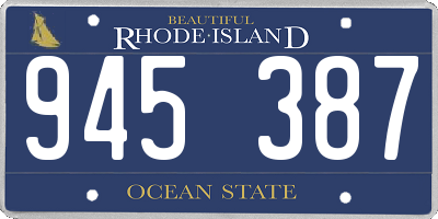 RI license plate 945387