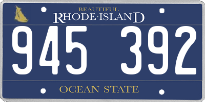 RI license plate 945392