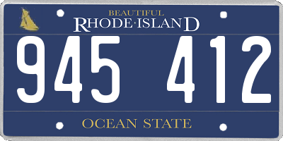 RI license plate 945412
