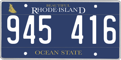 RI license plate 945416