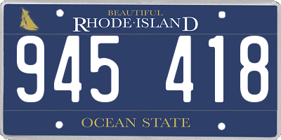RI license plate 945418
