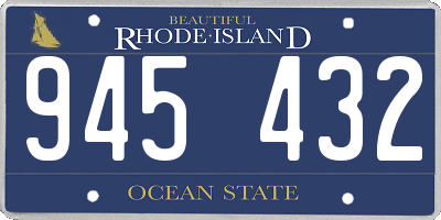RI license plate 945432