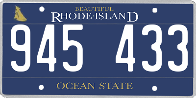 RI license plate 945433