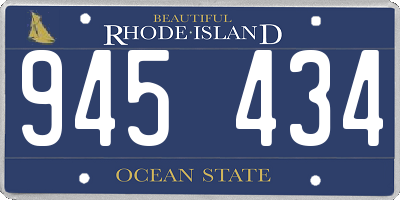 RI license plate 945434