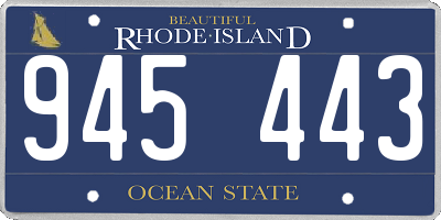 RI license plate 945443