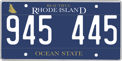 RI license plate 945445