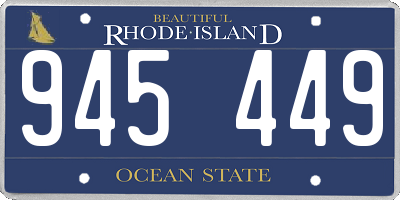RI license plate 945449