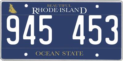 RI license plate 945453