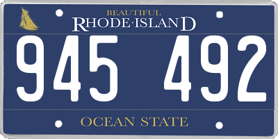 RI license plate 945492