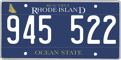 RI license plate 945522