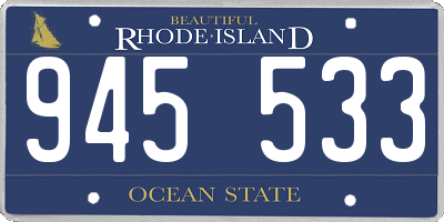 RI license plate 945533