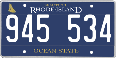 RI license plate 945534