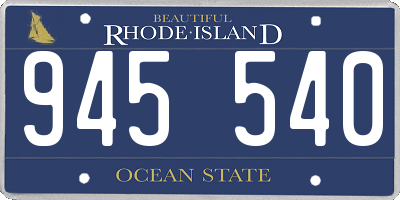 RI license plate 945540