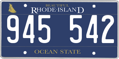 RI license plate 945542