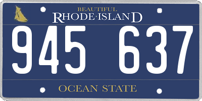 RI license plate 945637