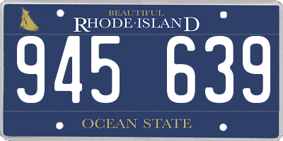 RI license plate 945639