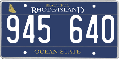 RI license plate 945640
