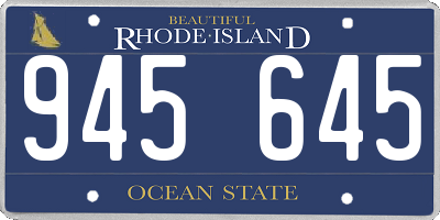 RI license plate 945645
