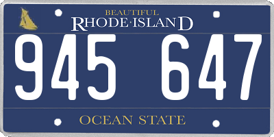RI license plate 945647