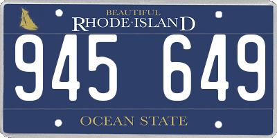 RI license plate 945649