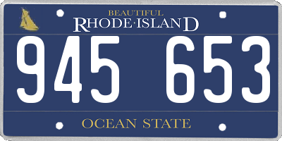 RI license plate 945653