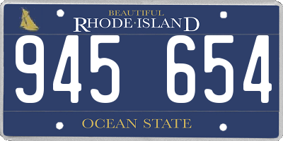 RI license plate 945654
