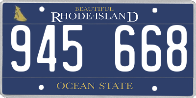 RI license plate 945668