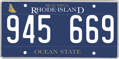 RI license plate 945669
