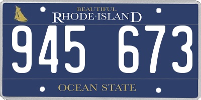RI license plate 945673